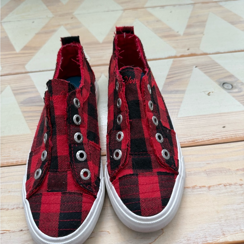 Blowfish Red and Black Plaid Sneakers
